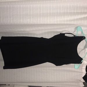 Black mini dress with open back!